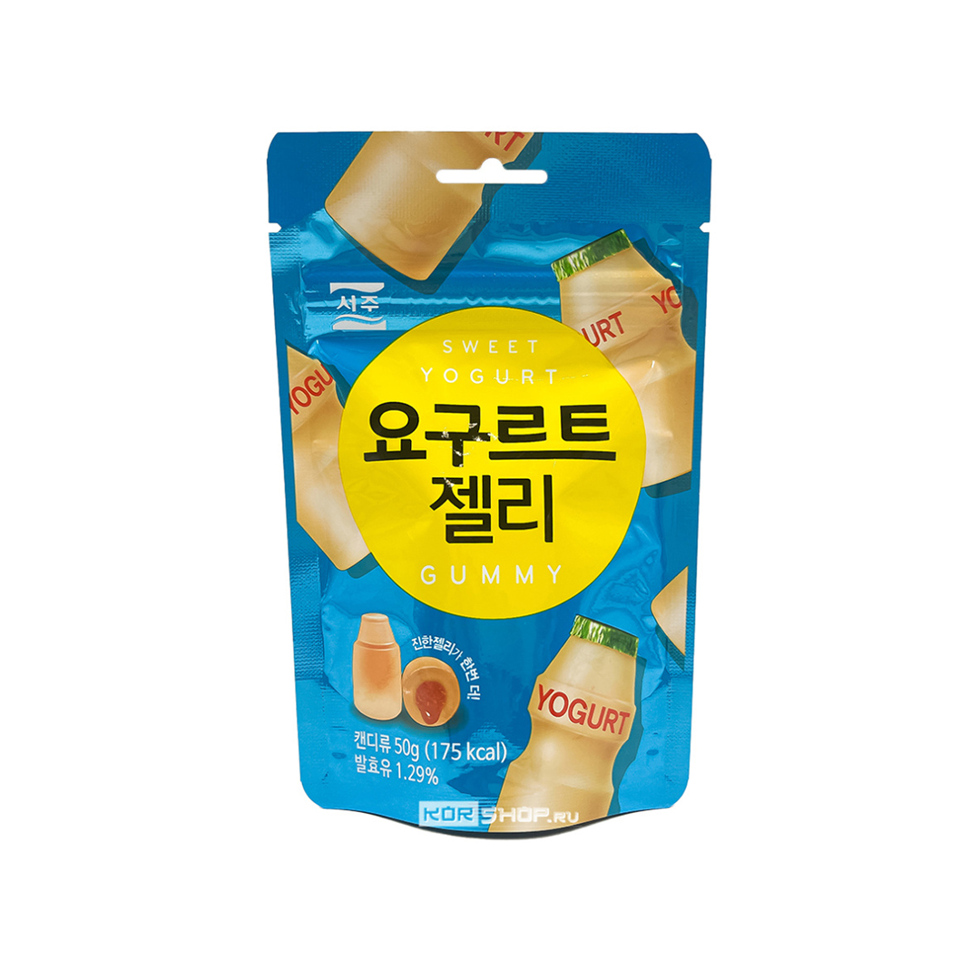 Конфеты мармеладные с желейной начинкой Йогурт Gummy SEOJU, ZIP